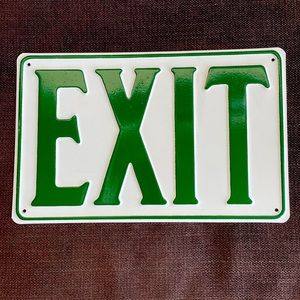 Classic metal exit sign